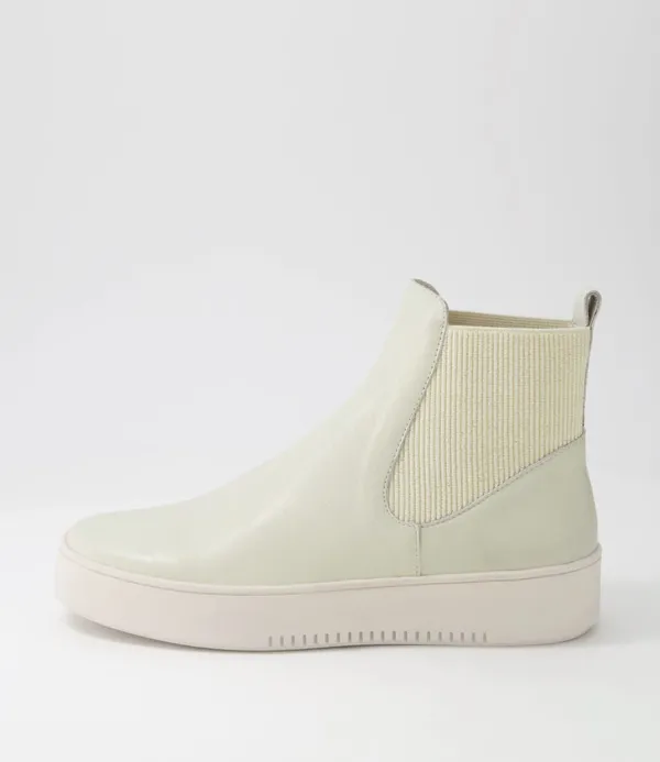 Women DJANGO & JULIETTE Luddey Almond Camel Leather Elastic Ankle Boots