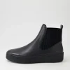 Women DJANGO & JULIETTE Luddey Black Leather Elastic Ankle Boots