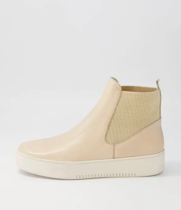 Women DJANGO & JULIETTE Luddey Camel Leather Elastic Ankle Boots