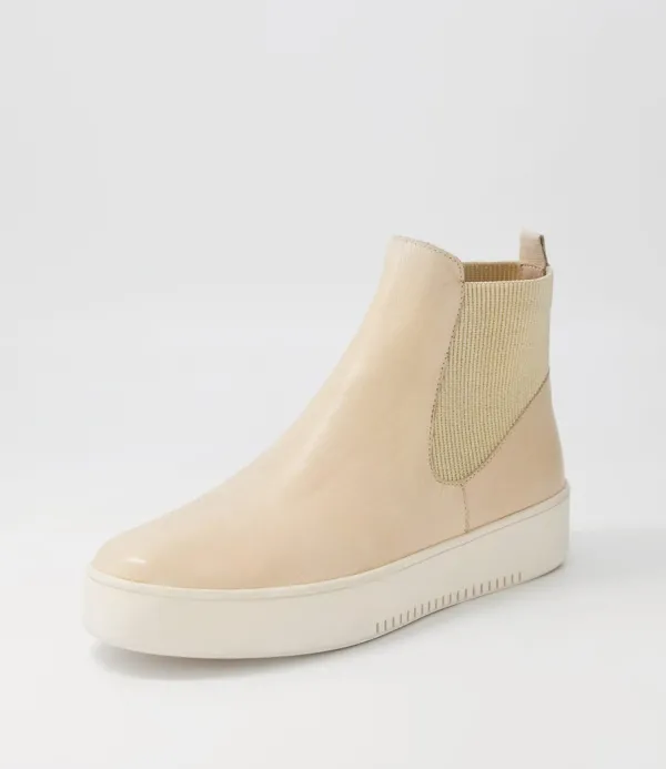 Women DJANGO & JULIETTE Luddey Camel Leather Elastic Ankle Boots