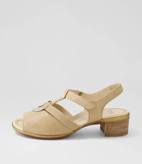 Women ARA Lugano 30 Sand Suede Sandals