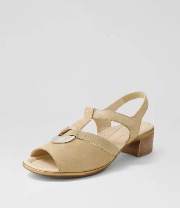 Women ARA Lugano 30 Sand Suede Sandals