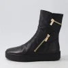 Women DJANGO & JULIETTE Lumbo Black Leather Ankle Boots