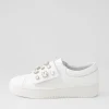 Women DJANGO & JULIETTE Lunit White Silver Jewels Leather Sneakers