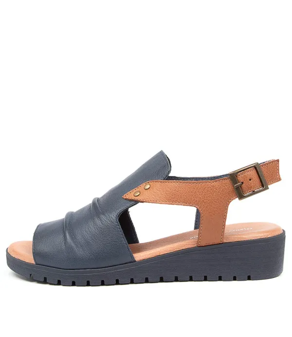 Women DJANGO & JULIETTE Madis Navy-Dk Tan Leather