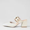 Women DJANGO & JULIETTE Maerys White Small Cut Leather Mules
