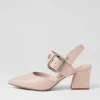 Women DJANGO & JULIETTE Magaly Nude Silver Buckle Leather Heels