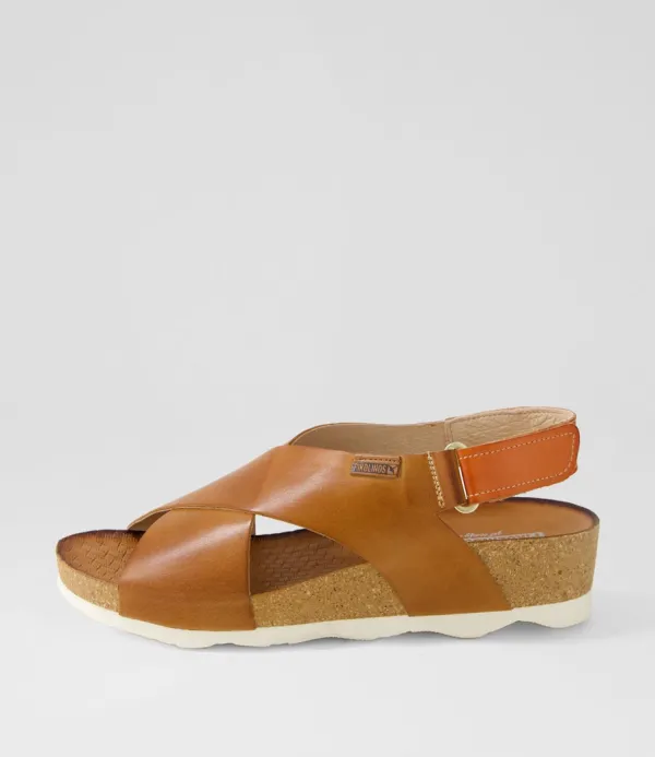 Women PIKOLINOS Mahon 12 Brandy Leather Sandals