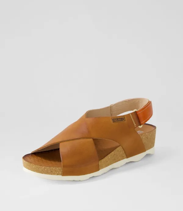 Women PIKOLINOS Mahon 12 Brandy Leather Sandals