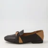 Women TOP END Majorca Black Dark Tan Leather Loafers