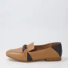 Women TOP END Majorca Dark Tan Navy Leather Loafers