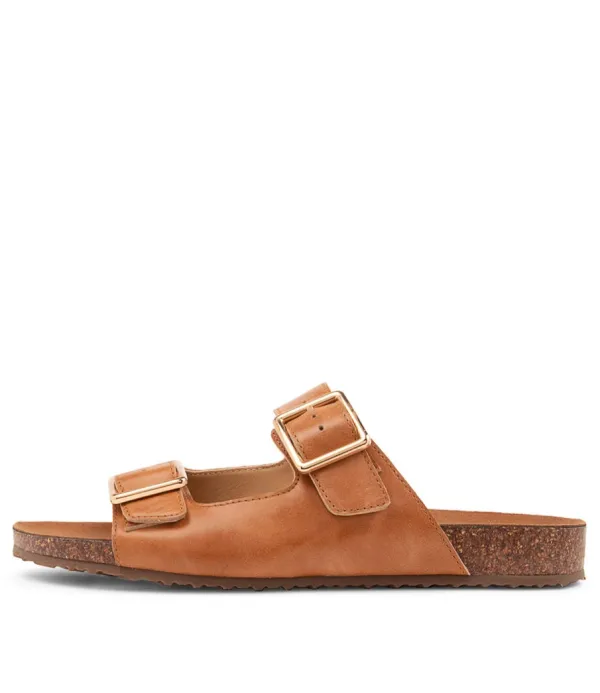 Women ZIERA Makosa Xw Tan Leather Sandals