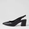 Women DJANGO & JULIETTE Malia Black Leather Heels