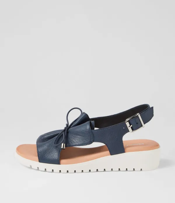 Women DJANGO & JULIETTE Malika Navy White Leather Sandals
