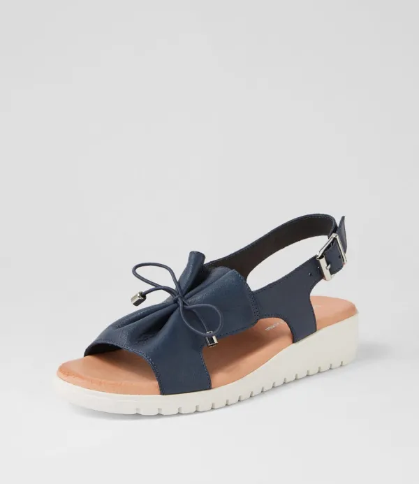 Women DJANGO & JULIETTE Malika Navy White Leather Sandals