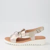 Women DJANGO & JULIETTE Malika Platino White Leather Sandals