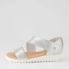Women DJANGO & JULIETTE Malkie Silver Weave Leather Sandals