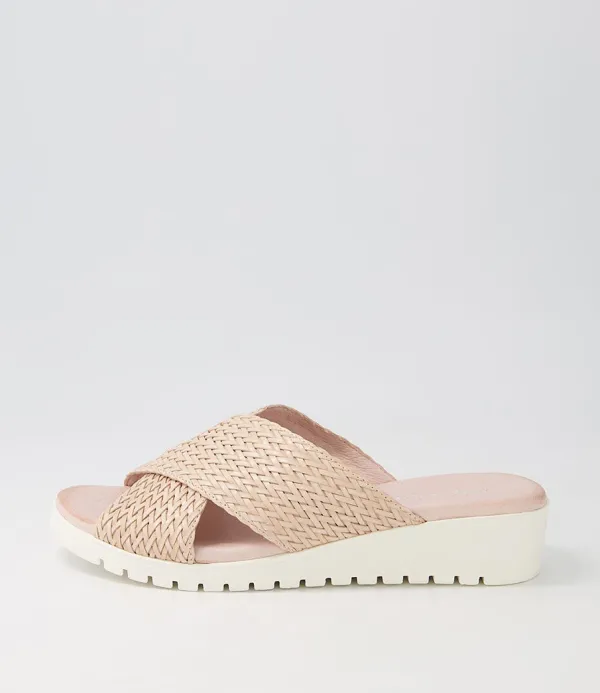 Women DJANGO & JULIETTE Manal Nude Weave Slides