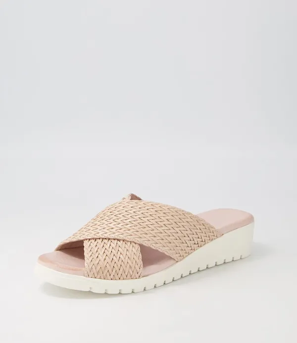 Women DJANGO & JULIETTE Manal Nude Weave Slides
