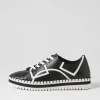 Women DJANGO & JULIETTE Mando Black White Leather Sneakers