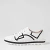 Women DJANGO & JULIETTE Mando White Black Leather Sneakers
