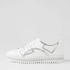 Women DJANGO & JULIETTE Mando White Silver Crush Leather Sneakers
