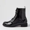 Women ZIERA Mangoes W Black Patent Leather Ankle Boots