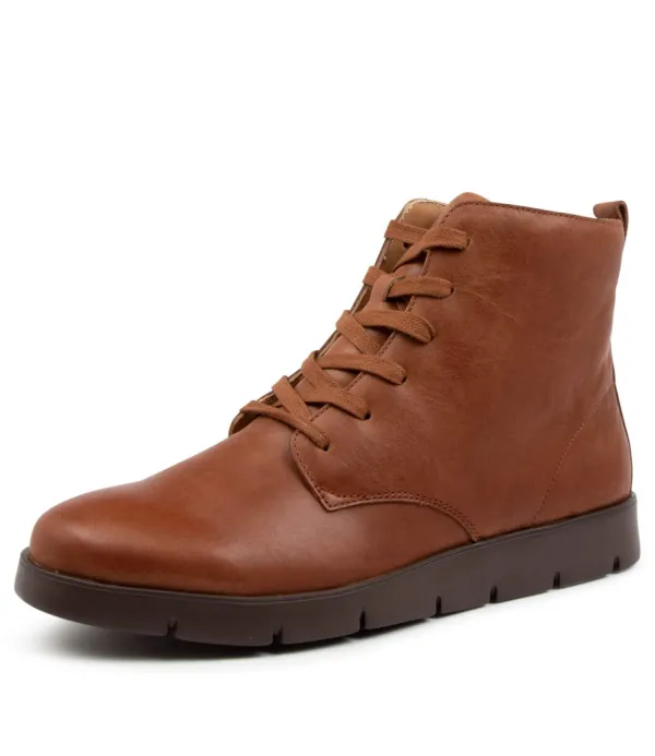 Women ZIERA Manila W Cognac Leather Ankle Boots