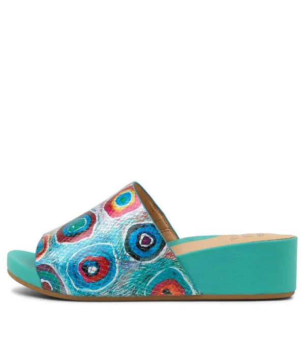 Women ZIERA Marcy W Bright Patch Multi Slides