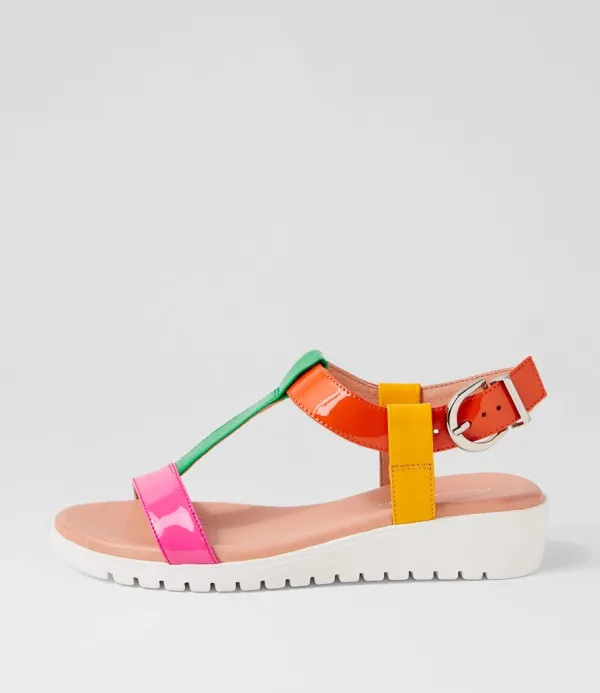 Women DJANGO & JULIETTE Marj Bright Patent Multi Sandals