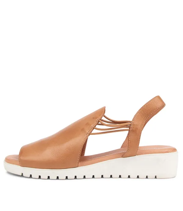 Women DJANGO & JULIETTE Marliss Dark Tan Leather Sandals Ws