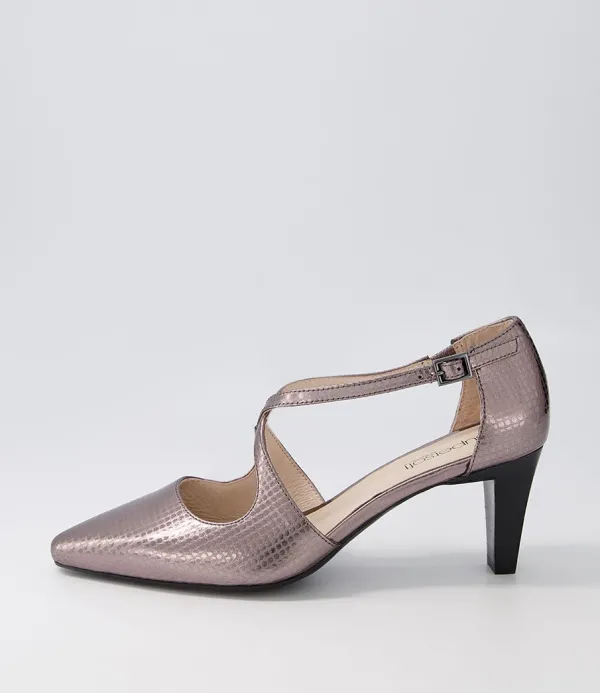 Women SUPERSOFT Marnee2 Gunmetal Snake Leather Heels
