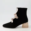 Women DJANGO & JULIETTE Marzia Black Nude Suede Ankle Boots
