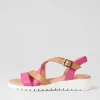 Women DJANGO & JULIETTE Matedy Fuchsia Dark Tan Multi Sandals
