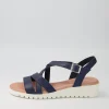 Women DJANGO & JULIETTE Matedy Navy Leather Sandals