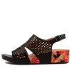 Women ZIERA Mateen W Black Leather Sandals