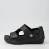 Women ZIERA Matillda W Black Leather Sandals