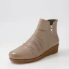 Women SUPERSOFT Maxie Taupe Leather Ankle Boots