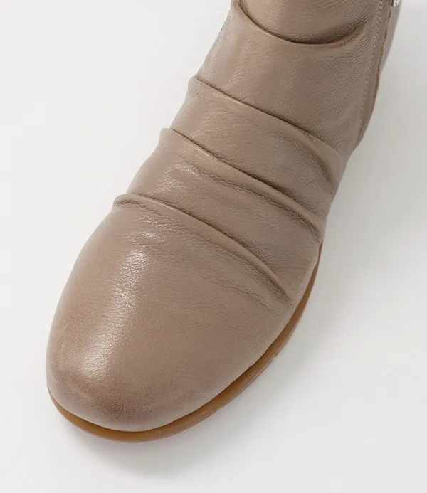 Women SUPERSOFT Maxie Taupe Leather Ankle Boots