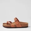 Women BIRKENSTOCK Mayari Earthy Vegan Pecan Birkibuc Slides