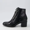 Women DJANGO & JULIETTE Mclain Black Patent Leather Lace Up Boots