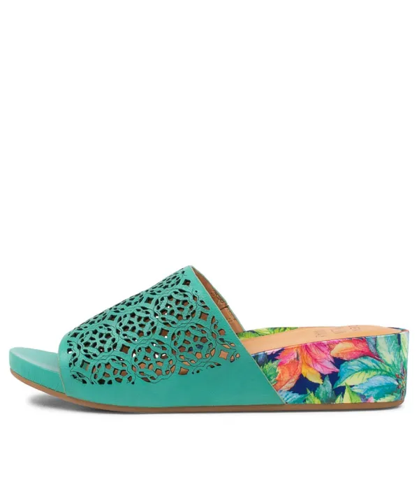 Women ZIERA Mehmet W Light Emerald Leather Sandals