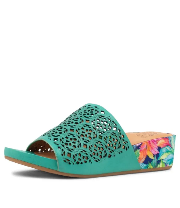 Women ZIERA Mehmet W Light Emerald Leather Sandals
