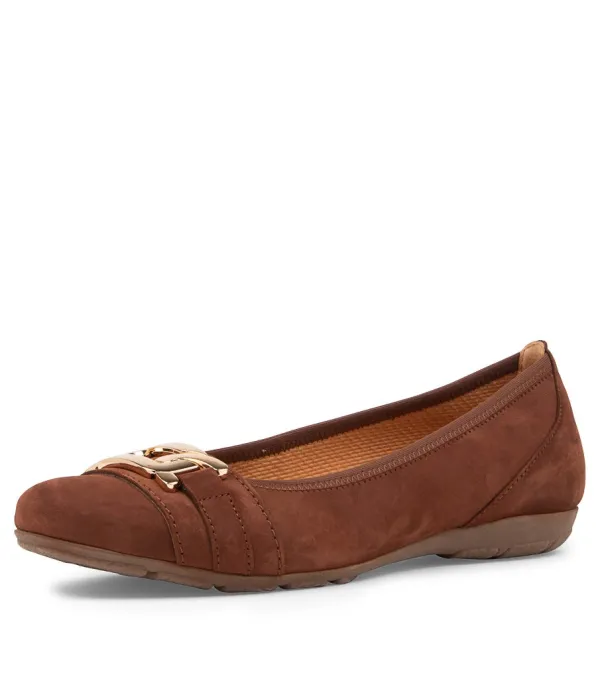 Women GABOR Mehr Kastanie Suede Ballet Flats