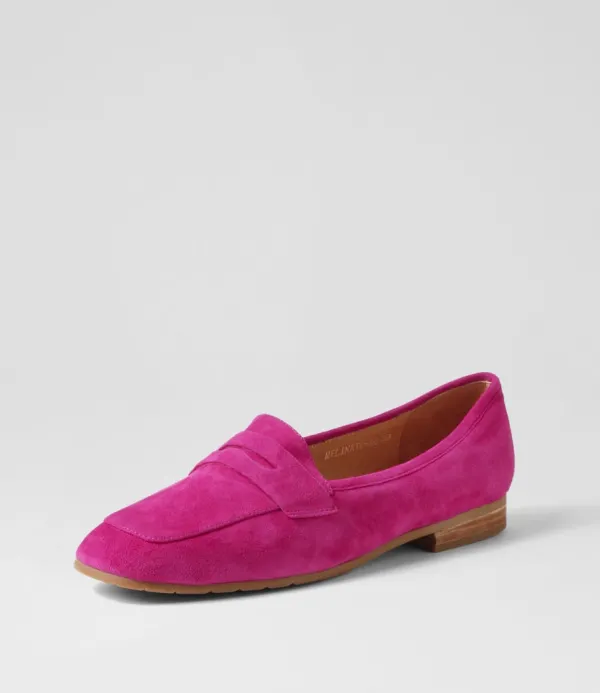 Women TOP END Melinato Fuchsia Suede Loafers