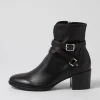 Women DJANGO & JULIETTE Melvine Black Leather Ankle Boots