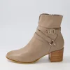 Women DJANGO & JULIETTE Melvine Taupe Leather Ankle Boots
