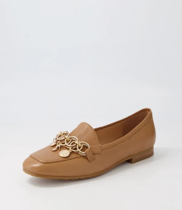 Women TOP END Mennat Dark Tan Leather Loafers