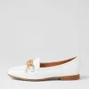 Women TOP END Mennat White Leather Loafers