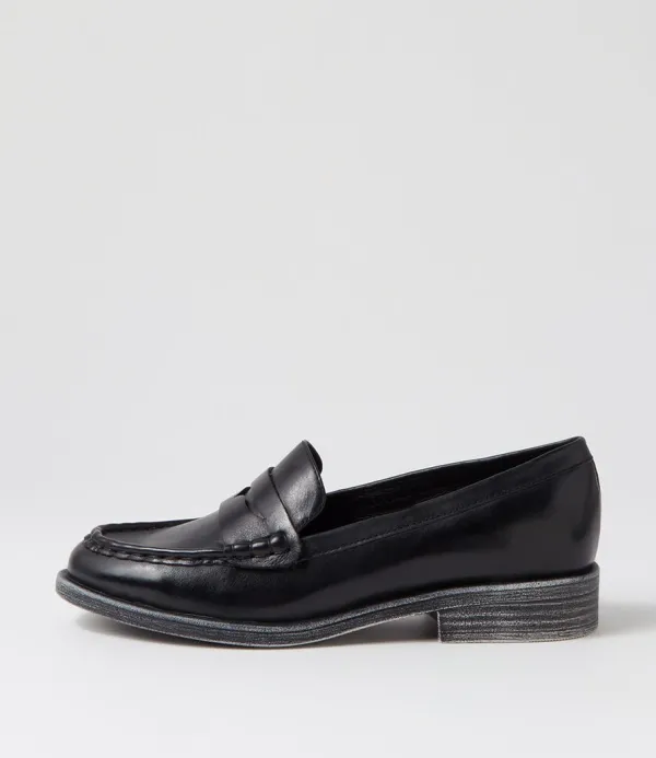 Women DJANGO & JULIETTE Messina Black Leather Loafers